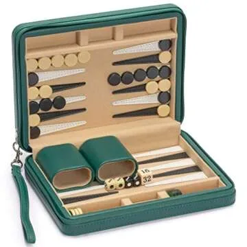 Compact Magnetic Backgammon Set - Stylish Travel Game
