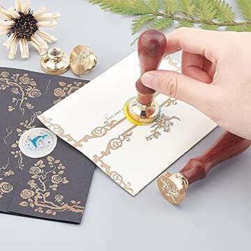 CRASPIRE Snowflake Wax Seal Stamp with Removable Brass Head for Gift Wrap and Invitations