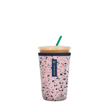 Sok It Java Sok Iced Coffee & Cold Soda Insulated Neoprene Cup Sleeve (Pink Terrazzo, Medium: 22-28o...
