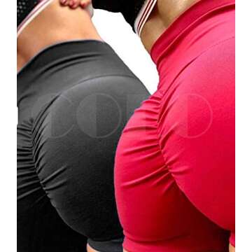 COLO Womens High Waisted Shorts Workout Yoga Tummy Control Ruched Butt Fitness Shorts Sport Workout Running Shorts Bottom Wine Red(M)