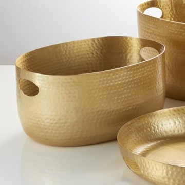 Gold Hammered Aluminum Beverage Tub for Stylish Events