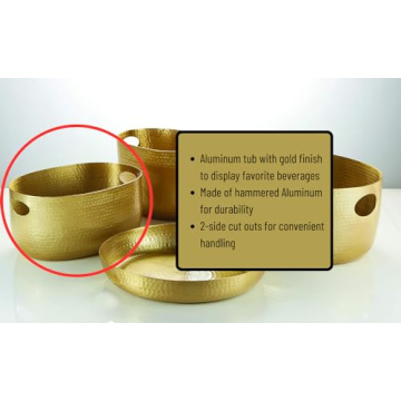 Gold Hammered Aluminum Beverage Tub for Stylish Events