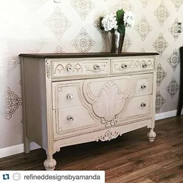 Retique It Chalk Furniture Paint by Renaissance DIY, Wax Kit, 02 Ivory Tower-Antique White, 32 Ounces,7