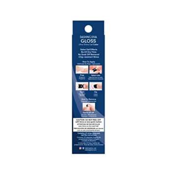 Dashing Diva Gloss Nail Strips - Naval French | UV Free, Long Lasting, Navy Blue Nail Stickers | Contains 27 Nail Wraps, 1 Prep Pad, 1 Nail File