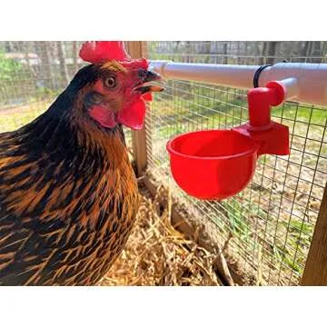 Automatic Chicken Watering System with PVC Pipe (Real Complete Set Pipeline) - 1/2" PVC Tee Fittings & PVC Pipe & Garden Hose Connect to Water Tank, Automatic Poultry Waterer Feeder Kit