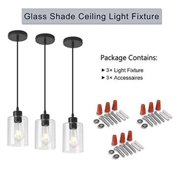 Stylish KLSS Black Farmhouse Pendant Light Fixture