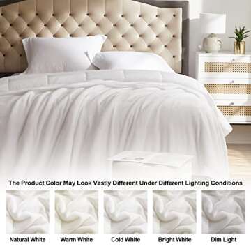KMUSET Fleece Blanket Throw Size White Lightweight Super Soft Cozy Luxury Bed Blanket Microfiber