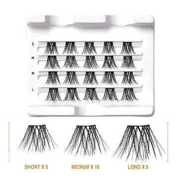 VLuxe Extended Collection: DIY Eyelash Extension Demi Extended - Featherlight Synthetic Reusable Art...