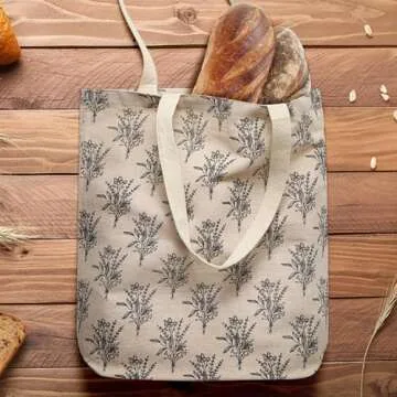 Juvale 3 Pack of Reusable Canvas Tote Bags for Grocery Shopping (3 Designs, Small, 15x16.5 in)