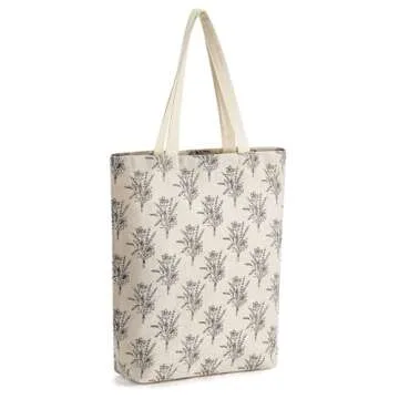 Juvale 3 Pack of Reusable Canvas Tote Bags for Grocery Shopping (3 Designs, Small, 15x16.5 in)