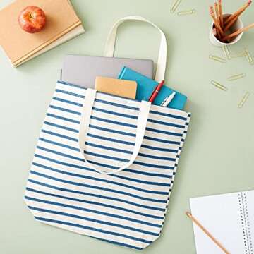 Juvale 3 Pack of Reusable Canvas Tote Bags for Grocery Shopping (3 Designs, Small, 15x16.5 in)