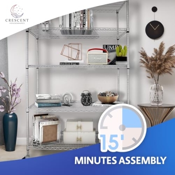 4000 LBS Heavy Duty 5-Tier Metal Shelving Unit with Wheels