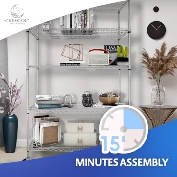 4000 LBS Heavy Duty 5-Tier Metal Shelving Unit with Wheels