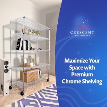 4000 LBS Heavy Duty 5-Tier Metal Shelving Unit with Wheels