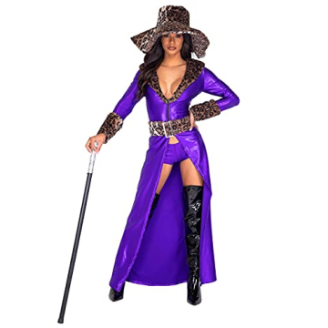 Women's Made of Money Sexy Pimp Costume in Stunning Purple