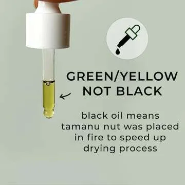 Tamanu Oil Organic for Skin, 100% Pure, Cold Pressed, Unrefined, Cruelty-Free, Hydrating, Moisturizing Tamanu Oil for Face Skincare, Haircare, Soothes Irritation, Reduces Scars and Acne, All Skin Type