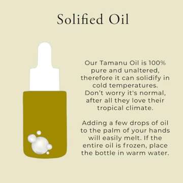 Tamanu Oil Organic for Skin, 100% Pure, Cold Pressed, Unrefined, Cruelty-Free, Hydrating, Moisturizing Tamanu Oil for Face Skincare, Haircare, Soothes Irritation, Reduces Scars and Acne, All Skin Type