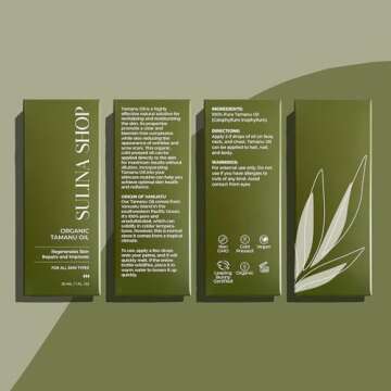 Tamanu Oil Organic for Skin, 100% Pure, Cold Pressed, Unrefined, Cruelty-Free, Hydrating, Moisturizing Tamanu Oil for Face Skincare, Haircare, Soothes Irritation, Reduces Scars and Acne, All Skin Type