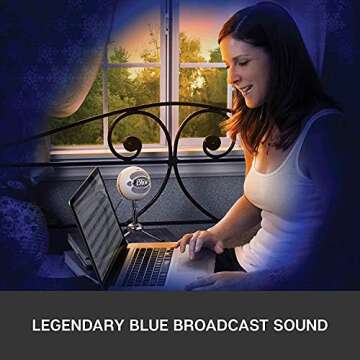 Blue Snowball USB Microphone with Metal Mic Stand for Podcasting, Live Streaming, Skype/VOIP Calls, ...