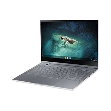 SAMSUNG 13.3” Galaxy Chromebook Laptop Computer w/ 256GB Storage, 8GB RAM, ‎4K AMOLED Touchscreen Display, Ultra Slim Design, Chrome OS, WiFi 6, Mercury Gray