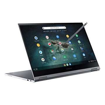 SAMSUNG 13.3” Galaxy Chromebook Laptop Computer w/ 256GB Storage, 8GB RAM, ‎4K AMOLED Touchscreen Display, Ultra Slim Design, Chrome OS, WiFi 6, Mercury Gray
