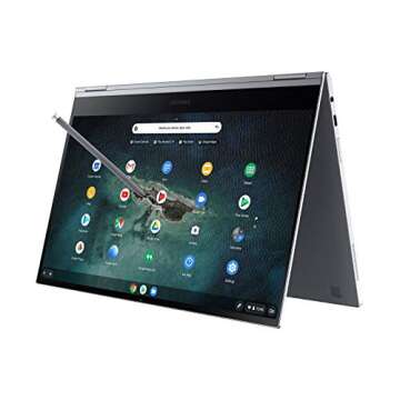 SAMSUNG 13.3” Galaxy Chromebook Laptop Computer w/ 256GB Storage, 8GB RAM, ‎4K AMOLED Touchscreen Display, Ultra Slim Design, Chrome OS, WiFi 6, Mercury Gray