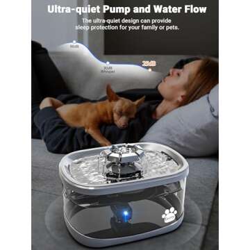 Kastty 2.5Gal/9.5L Dog Water Fountain Extra Large Pet Water Fountain 3 Flow Modes Cat Water Fountain Larger Filter Filtration& Smart LED Pump& Safe Touch, BPA-Free, Quiet, Ideal for Large Dogs Pets