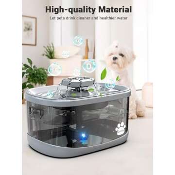Kastty 2.5Gal/9.5L Dog Water Fountain Extra Large Pet Water Fountain 3 Flow Modes Cat Water Fountain Larger Filter Filtration& Smart LED Pump& Safe Touch, BPA-Free, Quiet, Ideal for Large Dogs Pets
