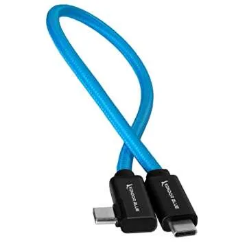 KONDOR BLUE 12" USB C, Right Angle Connector, Durable Cable
