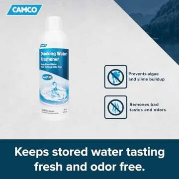 Camco TastePURE Drinking Water Freshener - Prevents Algae and Slime Build Up in Your Drinking Water Tank, Rids Odors and Bad Tastes 16 oz (40206)