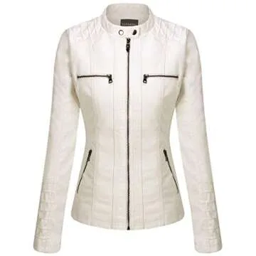 Tanming Hooded Faux Leather Jacket for Women