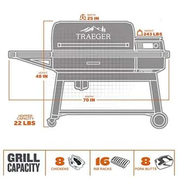Traeger Grills Ironwood XL Electric Wood Pellet Grill and Smoker, Black, 924 Square Inches Cook Area, 500 Degree Max Temperature, Meat Probe, 6 in 1 BBQ Grill with WiFi and app connectivity