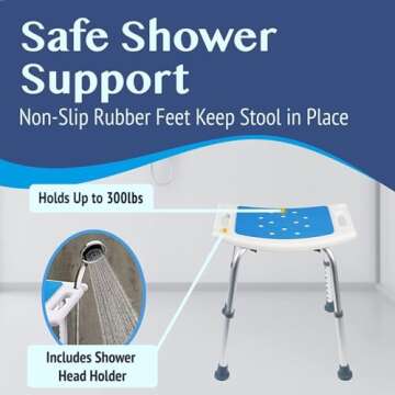 Medokare Shower Seat for Inside Shower - Bath Stool, Medical Shower Chairs for Seniors, Elderly, Han...