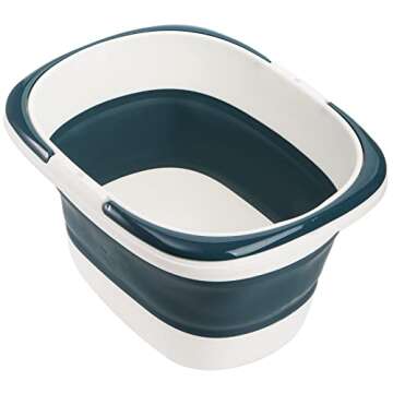 Coloch 2 Pack 16L/4.2 Gallon Collapsible Plastic Bucket, Foldable Mop Bucket Laundry Basket with Handle, Portable Water Pail Space-Saving Bucket for House Cleaning, Car Washing, Fishing, Camping