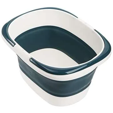 Coloch 2 Pack 16L/4.2 Gallon Collapsible Plastic Bucket, Foldable Mop Bucket Laundry Basket with Handle, Portable Water Pail Space-Saving Bucket for House Cleaning, Car Washing, Fishing, Camping