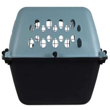 Petmate Fashion Vari Dog Kennel - Portable Crate for Pets 10-20 lbs - Airline-Friendly Pet Carrier - Durable Plastic Shell - For Home and Travel - Made in USA - 24 Inches - Light Blue