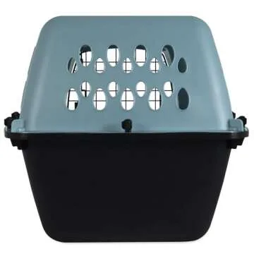Petmate Fashion Vari Dog Kennel - Portable Crate for Pets 10-20 lbs - Airline-Friendly Pet Carrier - Durable Plastic Shell - For Home and Travel - Made in USA - 24 Inches - Light Blue