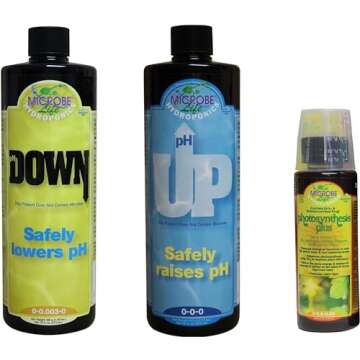 Microbe Life Hydroponics pH Control Kit with pH Up & ph Down Liquid for pH Stability, 16 Ounce Bottl...