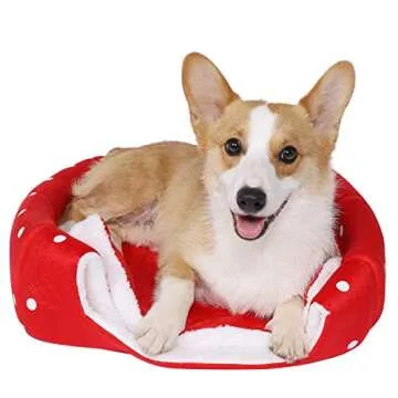 Spring Fever Hamster Guinea Pig Rabbit Dog Cat Chinchilla Hedgehog Bird Small Animal Pet Bed House Hideout Cage Accessorie B Red XS