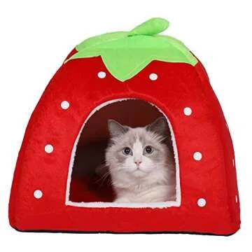 Spring Fever Hamster Guinea Pig Rabbit Dog Cat Chinchilla Hedgehog Bird Small Animal Pet Bed House Hideout Cage Accessorie B Red XS