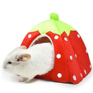 Spring Fever Hamster Guinea Pig Rabbit Dog Cat Chinchilla Hedgehog Bird Small Animal Pet Bed House Hideout Cage Accessorie B Red XS