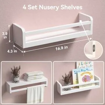 Boswillon Dual-Guard Nursery Book Shelves - Stylish Storage for Kids