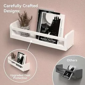 Boswillon Dual-Guard Nursery Book Shelves - Set of 4