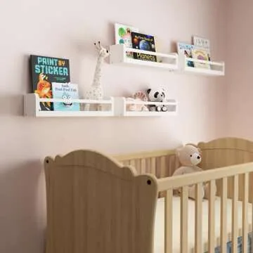 Boswillon Dual-Guard Nursery Book Shelves - Set of 4