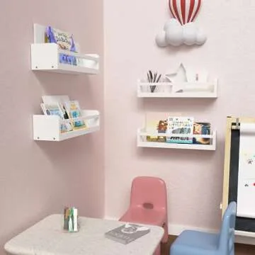 Boswillon Dual-Guard Nursery Book Shelves - Set of 4