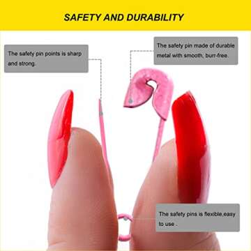 Mini Pink Safety Pins for Sewing and Crafting Projects