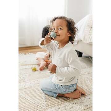 Marlowe & Co Silicone and Wooden Fishing Playset, Montessori Fine Motor Skills Fish Game for Children