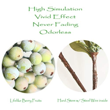 Lifelike 11.4" Artificial Berry Stems for Home Décor