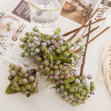 Lifelike 11.4" Artificial Berry Stems for Home Décor