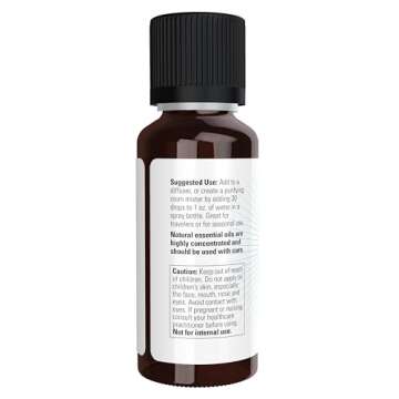 NOW Essential Oils, Clear the Air Oil Blend, Purifying Aromatherapy Scent, Blend of Pure Essential Oils, Steam Distilled, Vegan, Child Resistant Cap, 1-Ounce